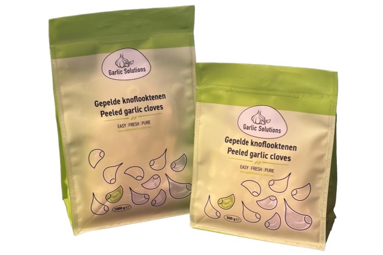 Duurzame verpakking voor gepelde knoflooktenen