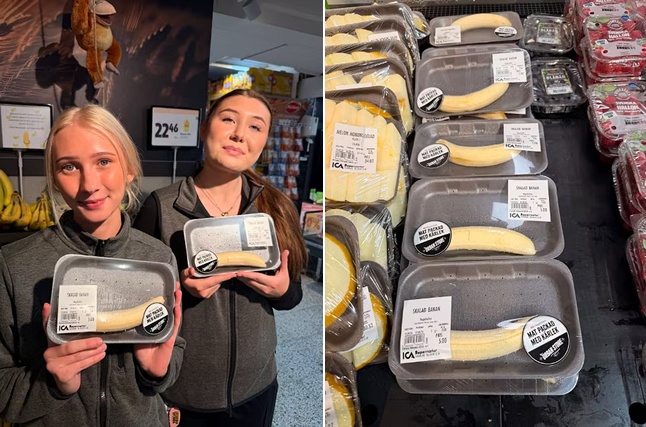 Gepelde bananen bij ICA blijken ludieke maandag-actie