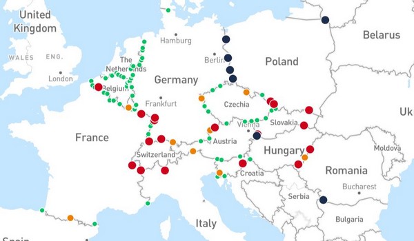 Interactive Map Of Border Crossing Times For Trucks In Europe