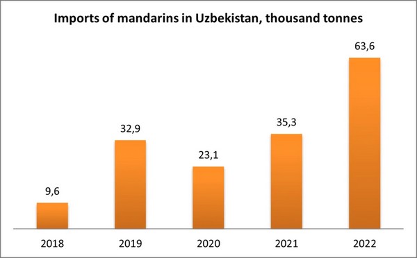 Uzbekistan imported a record volume of mandarins in 2022 - Vimarsana News