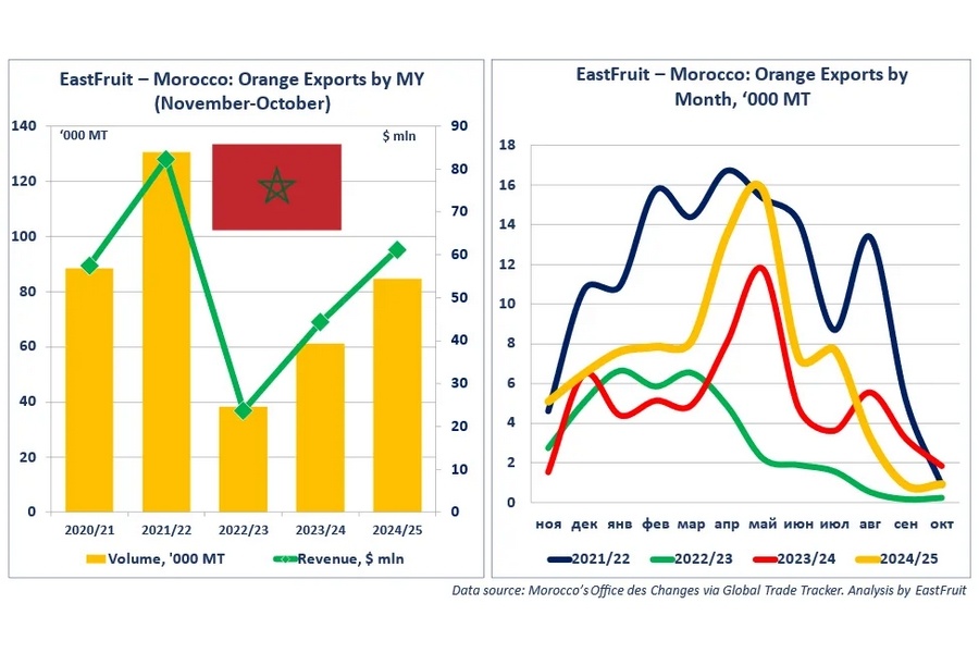 Marokkaanse sinaasappelexport stijgt met 38% op seizoensbasis