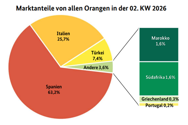 "Spanje domineert de sinaasappelmarkt, Turkije en Italië maken het plaatje compleet