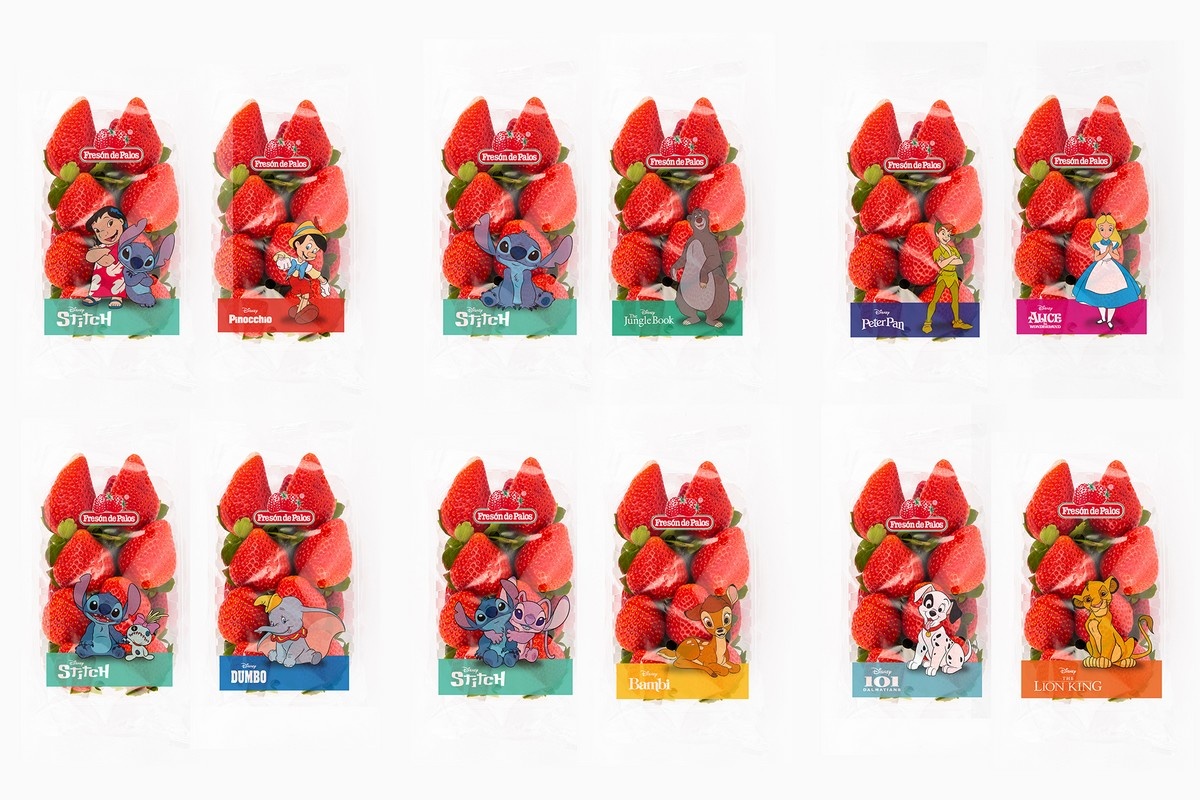Spaanse aardbeien in Disney-verpakkingen