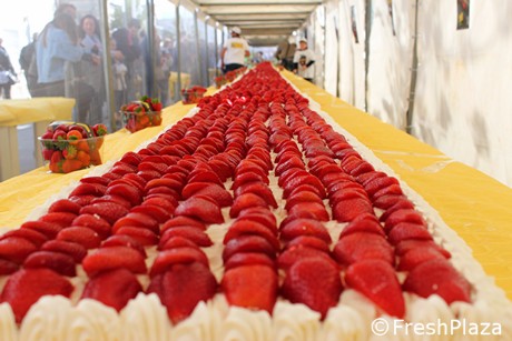 Italie Record Du Monde Guinness Pour Le Plus Long Gateau Aux Fraises