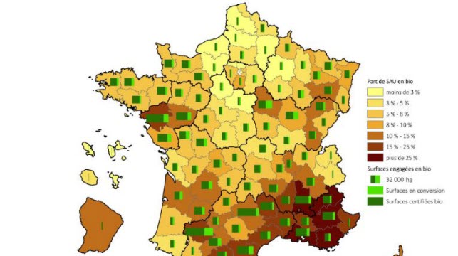 Surfaces Bio Selon Les Departements Francais